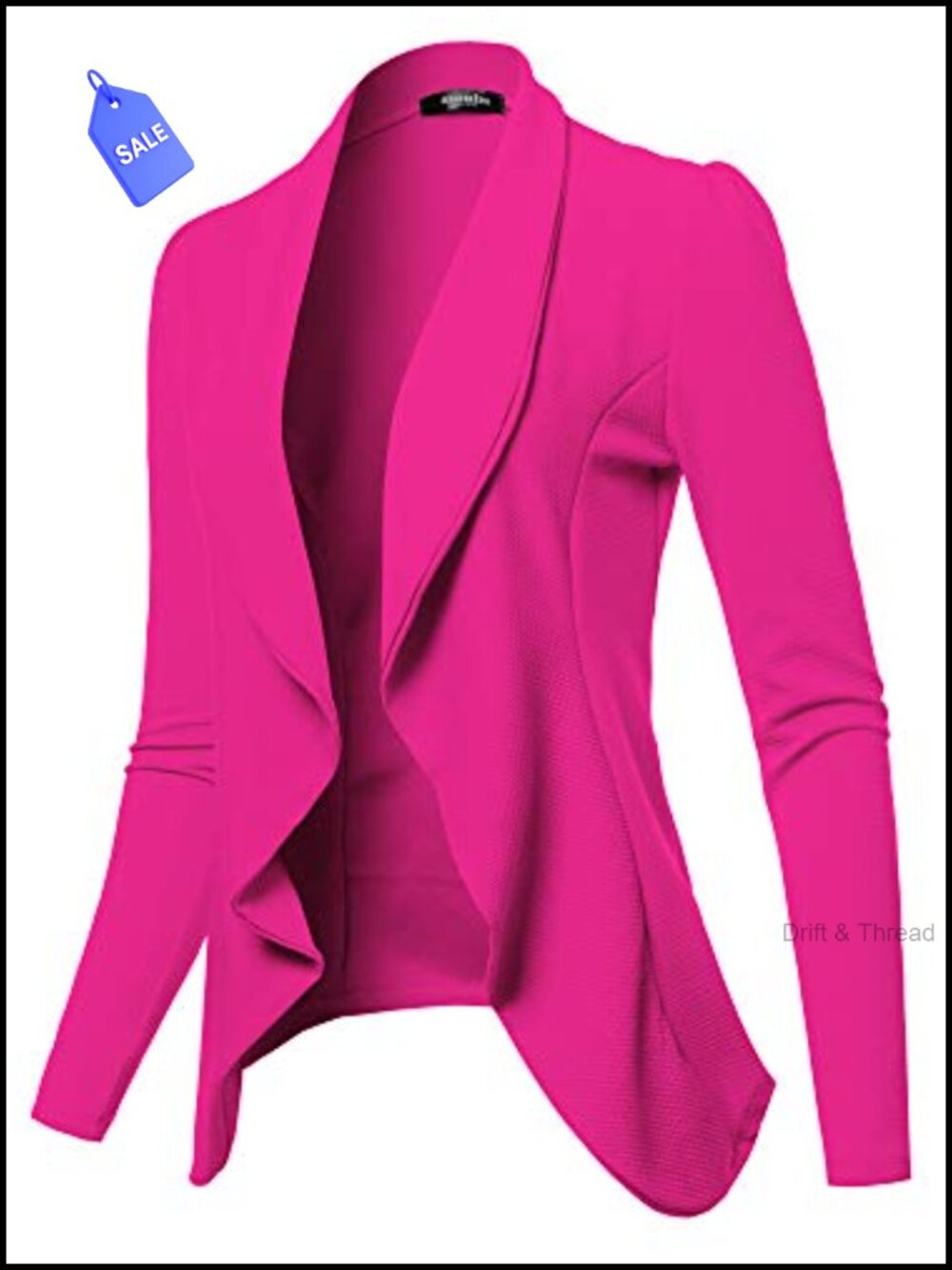 Women's Lightweight Stretch Blazer Open Front Notch Lapel Work Office Jacket